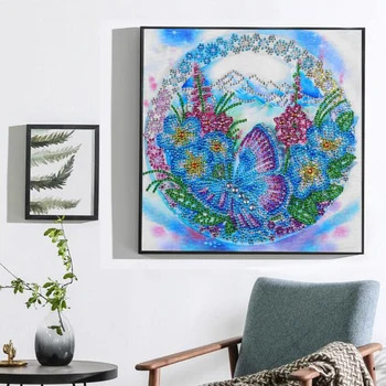 5D DIY Špeciálne Tvarované Diamond Maľovanie Motýľ Kvet Diamond výšivky Zostavy Crystal Drahokamu Umenie Domova