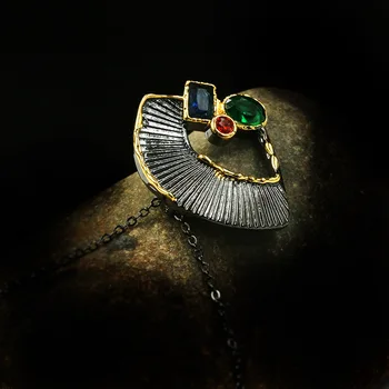 Móda Plná zirkón ginkgo lístia black gold dva-tón náhrdelník ventilátor clavicle reťazca pre ženy, svadobné party zásnubný dar