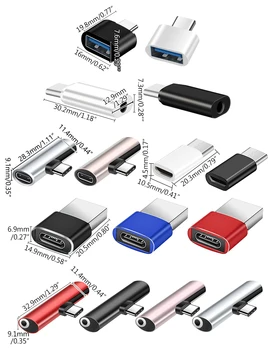 Typ C Male Micro USB Na 3,5 mm konektor Samec Samica Audio Converter Adaptér Údaje line interface Pre Samsung Huawei Xiao