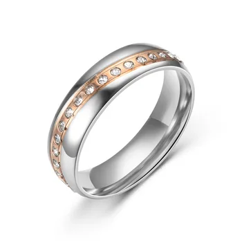 Snubný prsteň ring dámy krúžok z nehrdzavejúcej ocele dámy zásnubný prsteň 6 mm