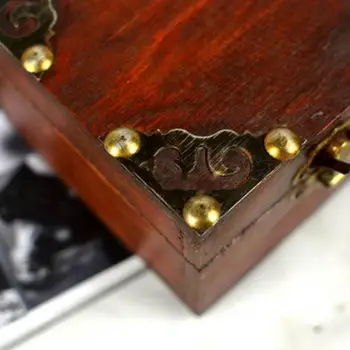 80% Hot Predaj 2ks Klasické Drevené Šperky Hrudníka Box Poklad Skladovanie Organizátor Stôl Drevený Dekor Úložný Box