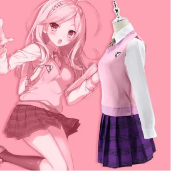 Hra Danganronpa V3 Akamatsu Kaede Cosplay Kostým Anime Ženy JK Školskú Uniformu Vetement Manga